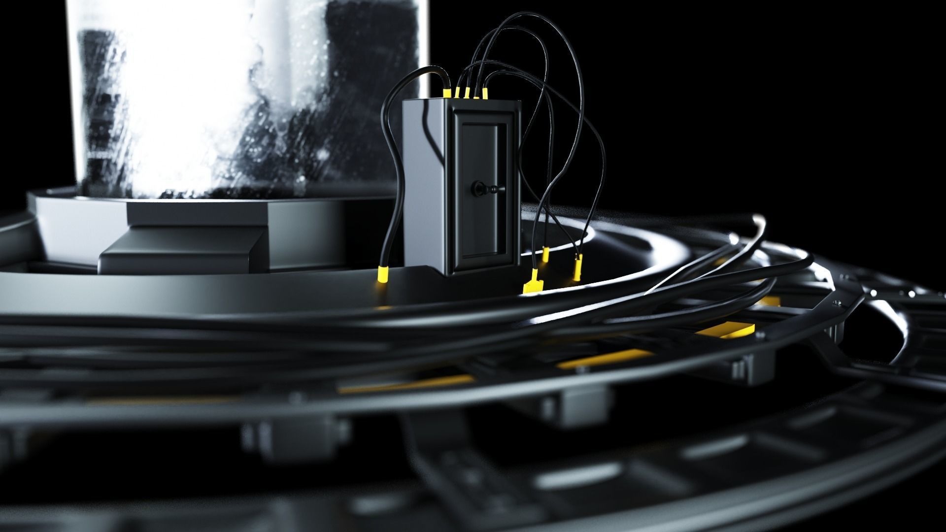 Sci-Fi Platform with Cyberpunk Capsule 3D model_1