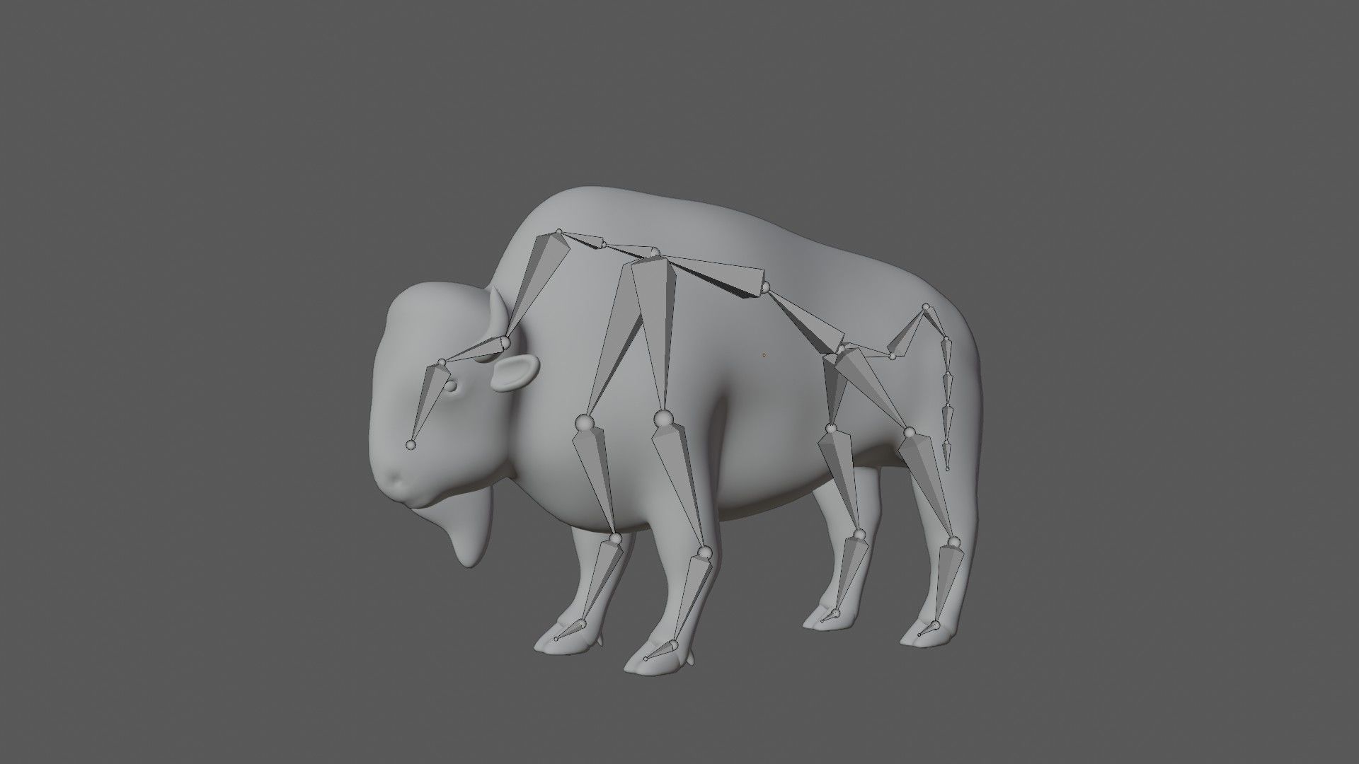 Bison Low-poly 3D model_6