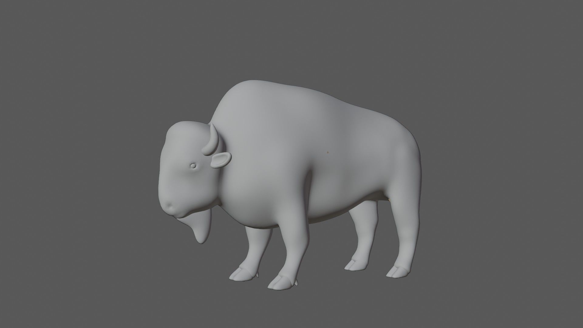 Bison Low-poly 3D model_5