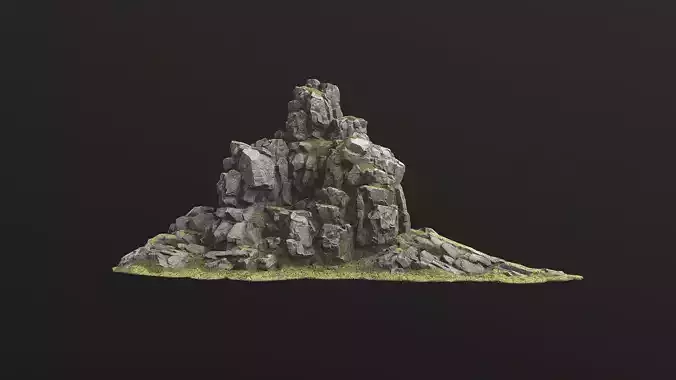 Rock Island mountains 1 Low-poly 3D model