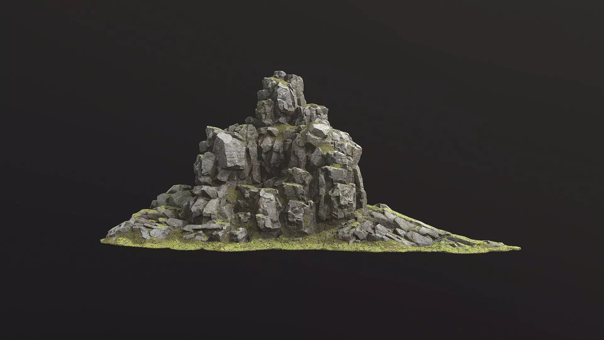 Rock Island mountains 1 Low-poly 3D model_0