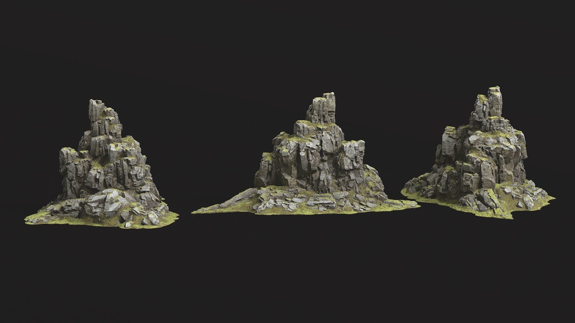 Rock Island mountains 1 Low-poly 3D model_9