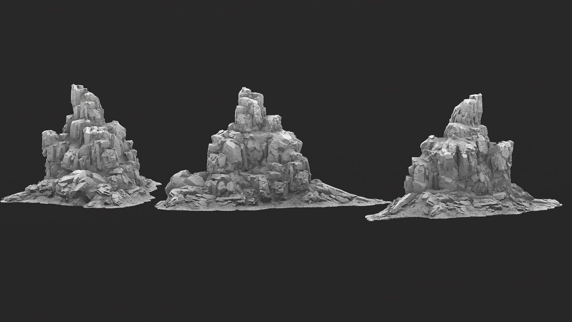 Rock Island mountains 1 Low-poly 3D model_10