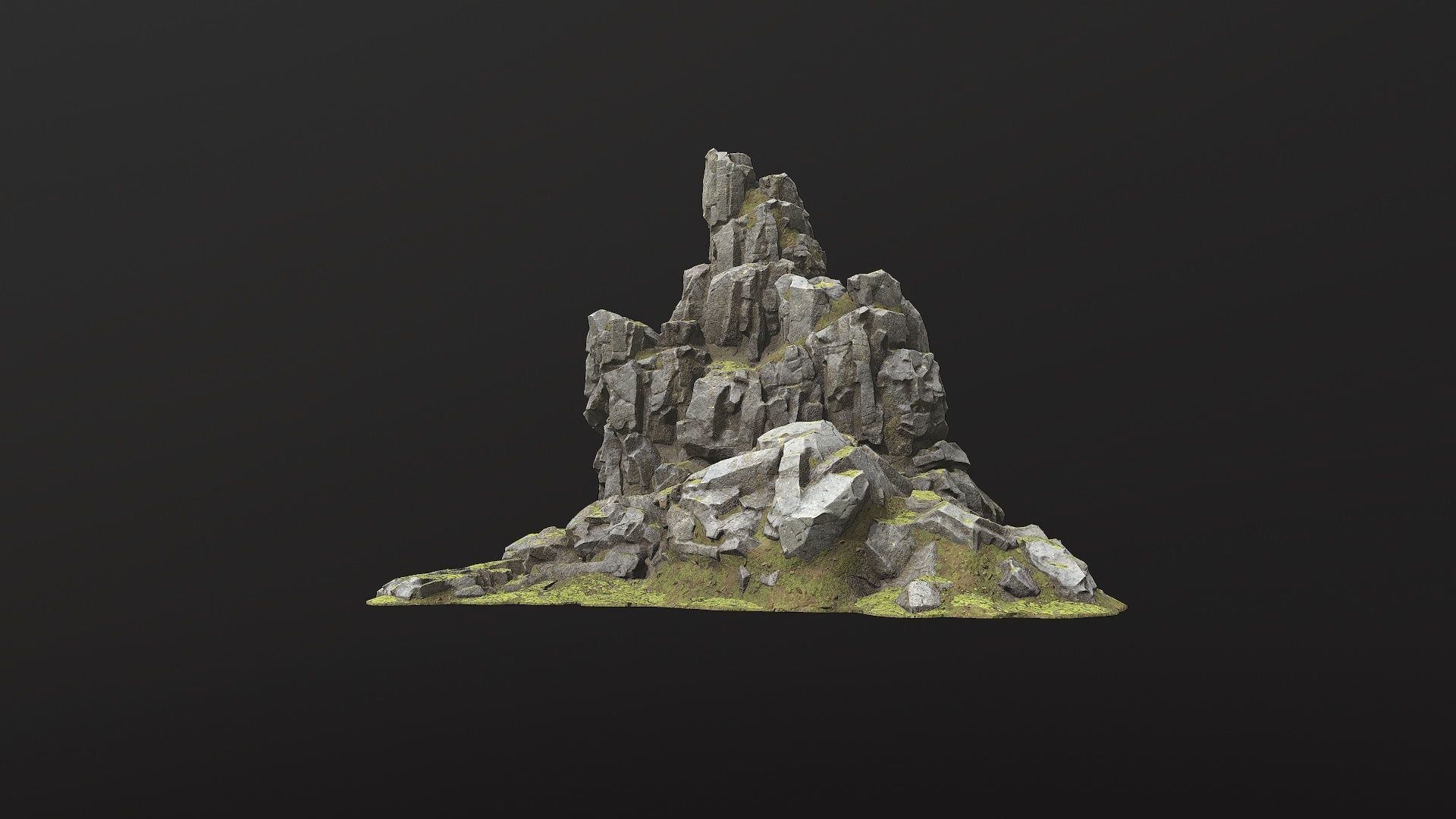 Rock Island mountains 1 Low-poly 3D model_6