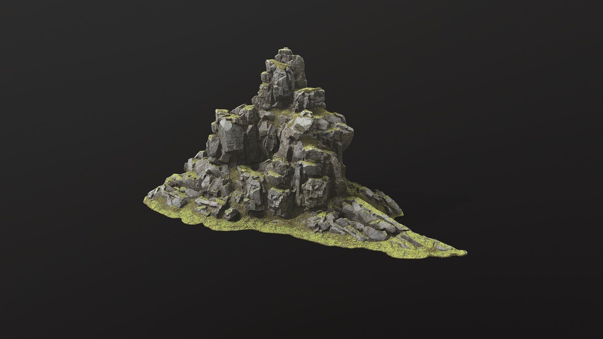 Rock Island mountains 1 Low-poly 3D model_7