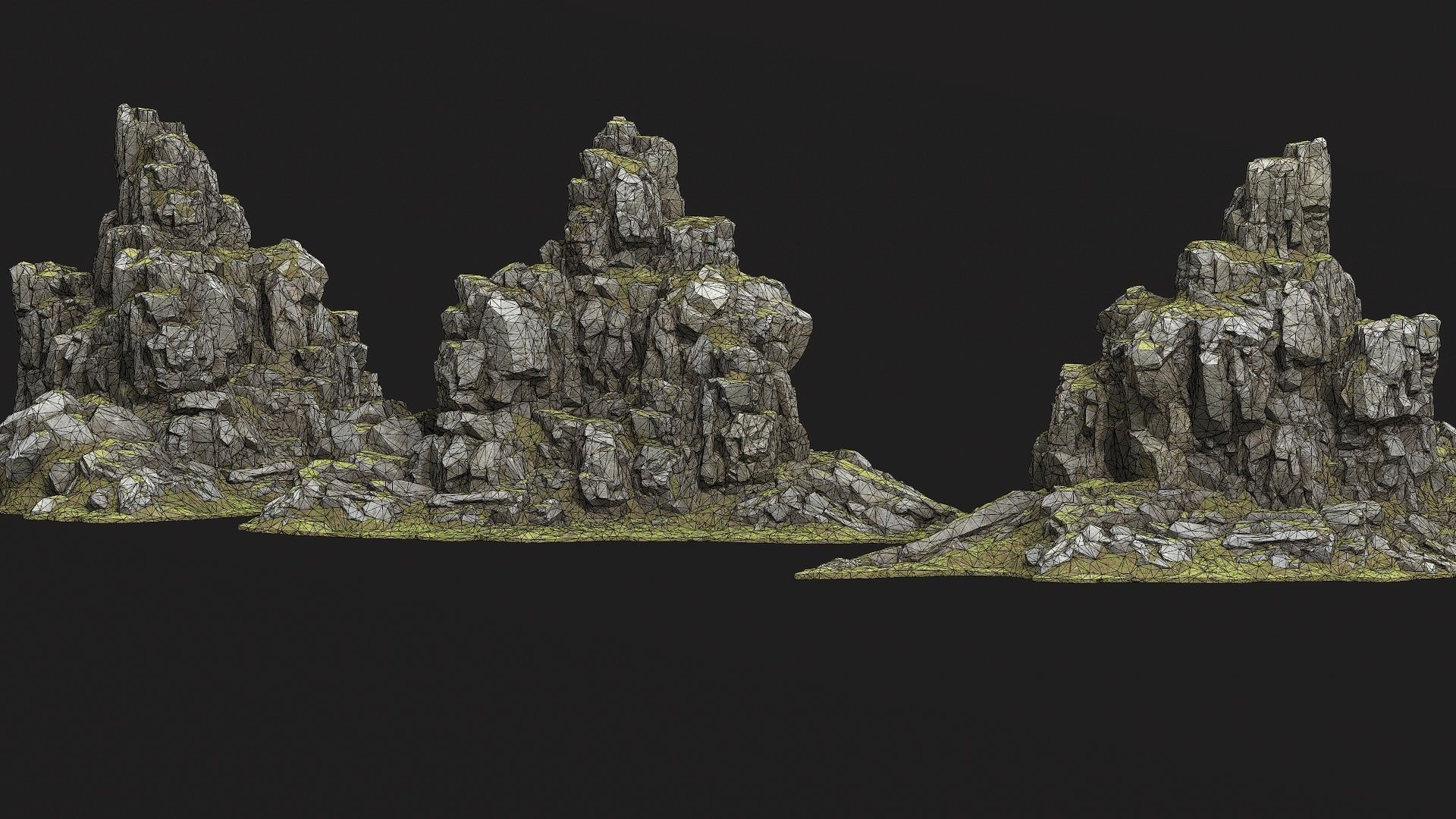 Rock Island mountains 1 Low-poly 3D model_13