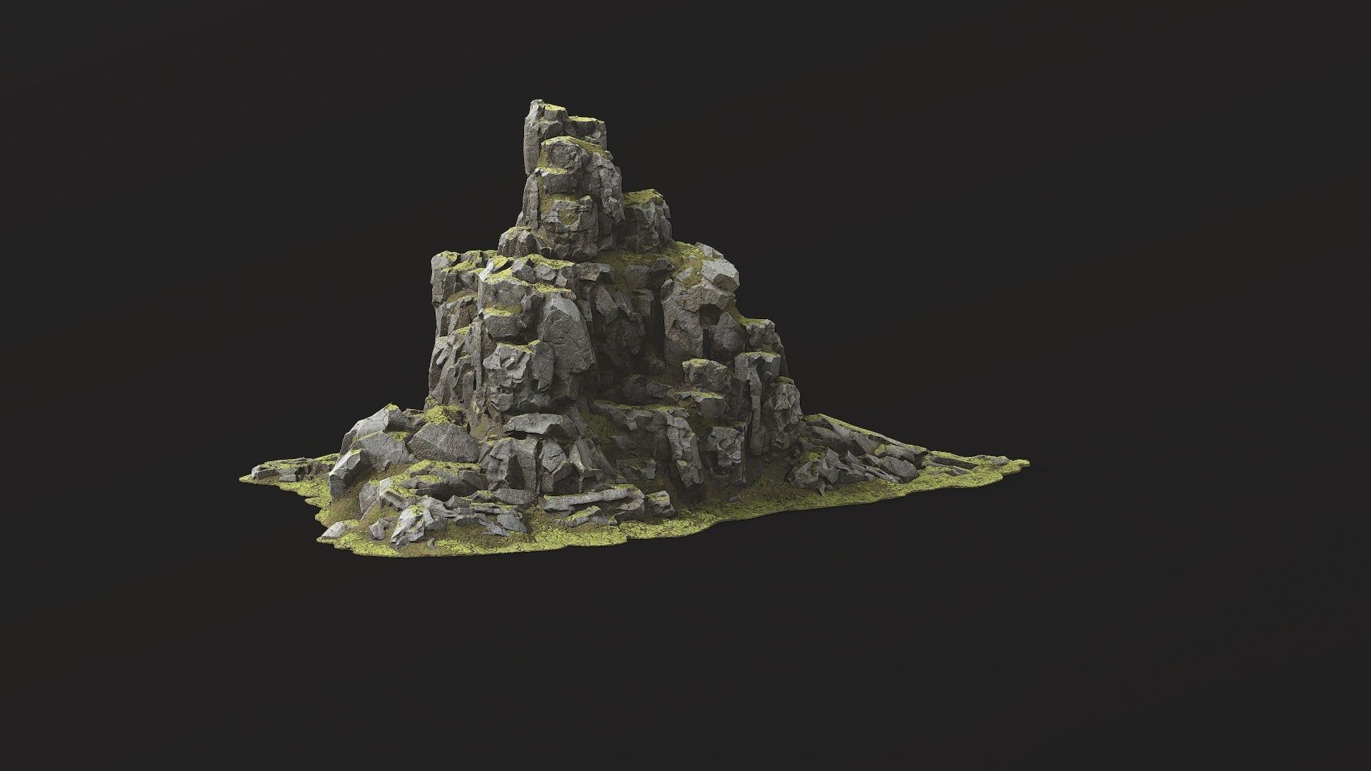 Rock Island mountains 1 Low-poly 3D model_8