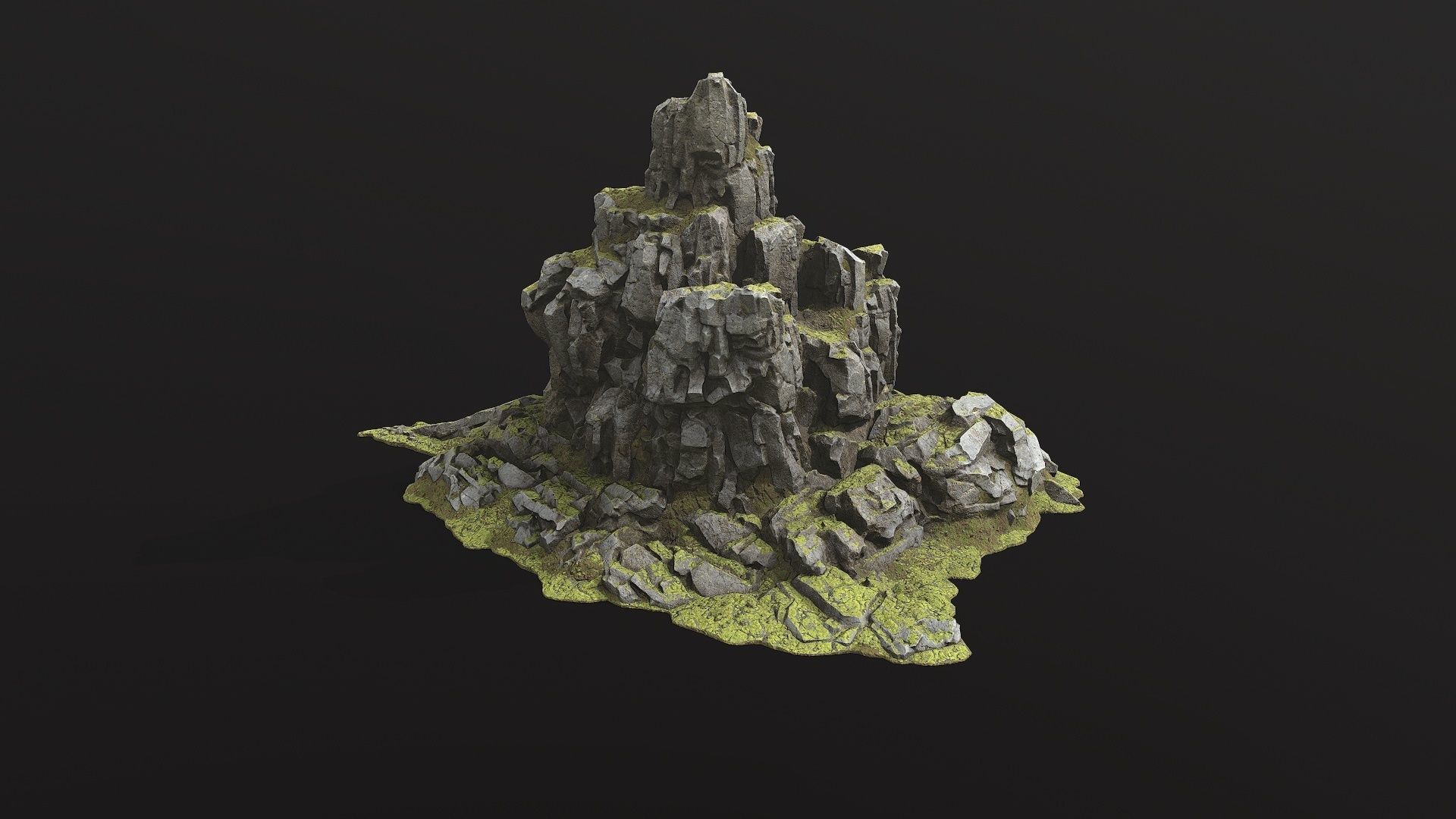 Rock Island mountains 1 Low-poly 3D model_4