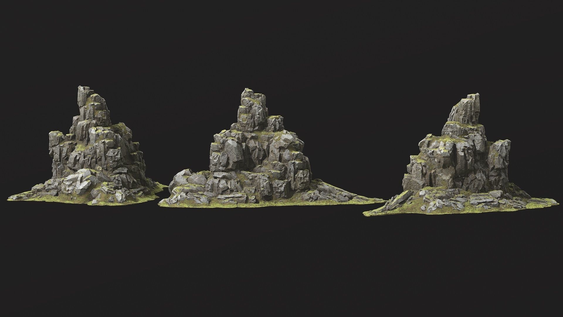 Rock Island mountains 1 Low-poly 3D model_1