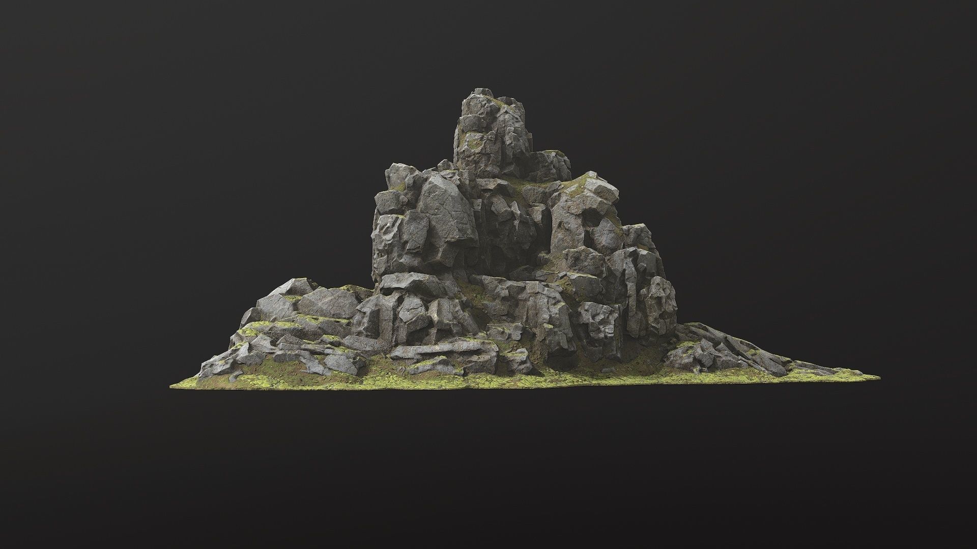 Rock Island mountains 1 Low-poly 3D model_3