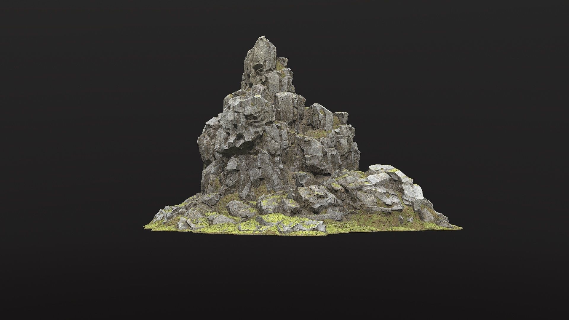 Rock Island mountains 1 Low-poly 3D model_5