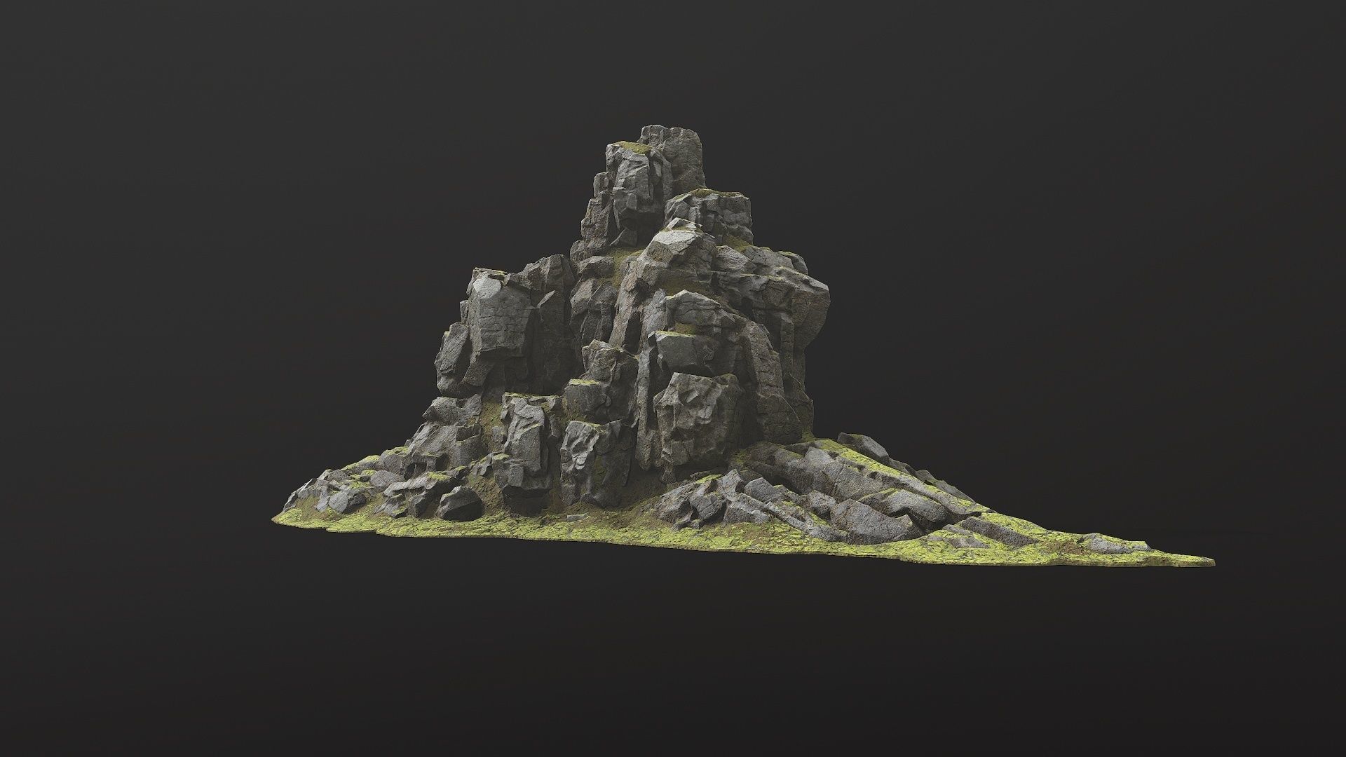 Rock Island mountains 1 Low-poly 3D model_2