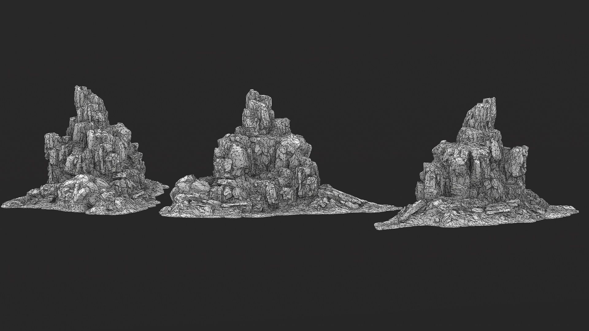 Rock Island mountains 1 Low-poly 3D model_11