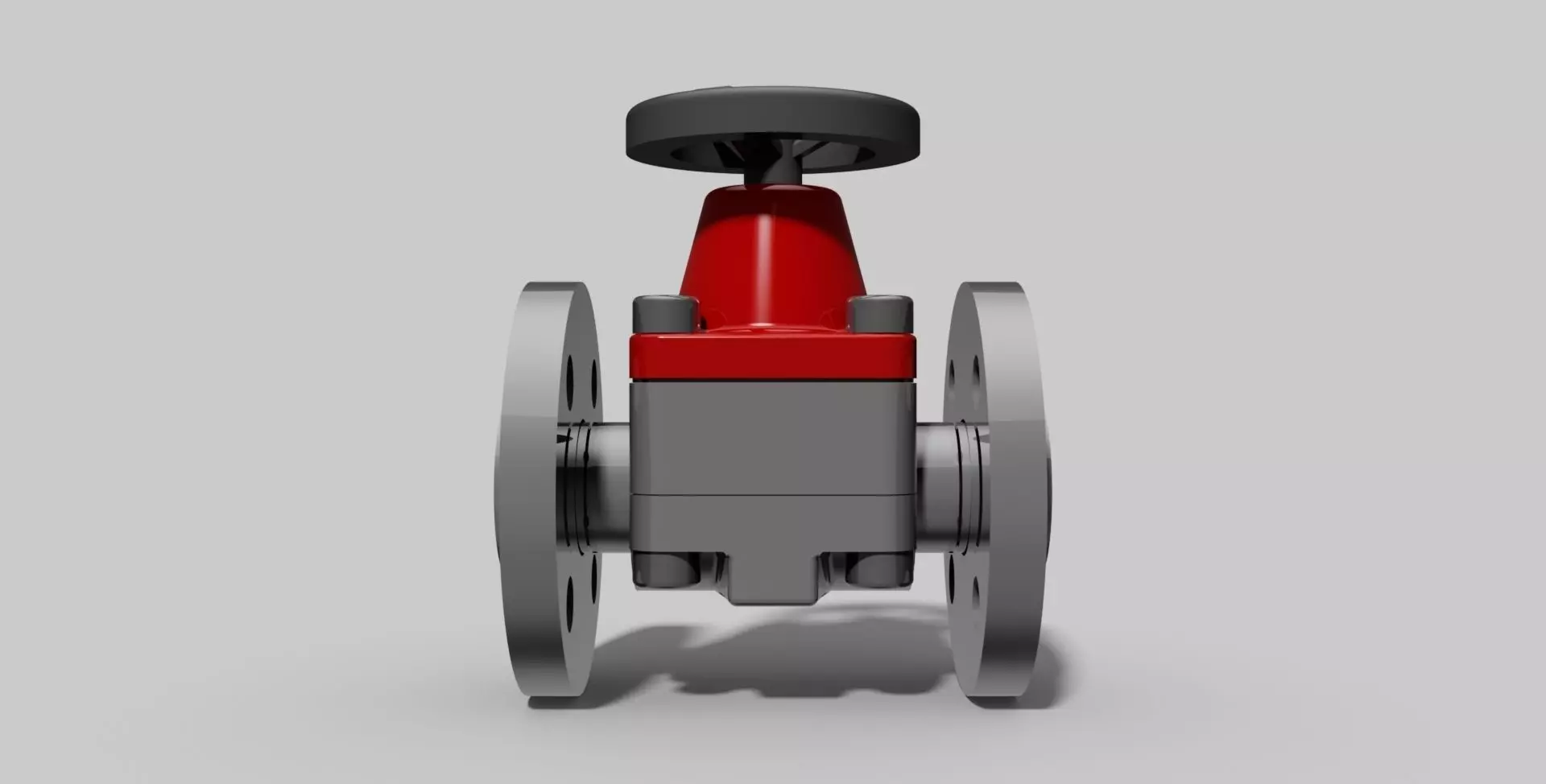 DN40 - PVC Diaphragm valve with flanges - Autodesk Inventor 3D model