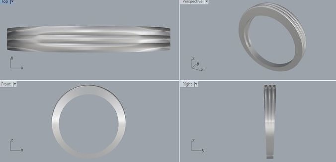 925 Sterling Silver Plain Silver Ring 3D print model