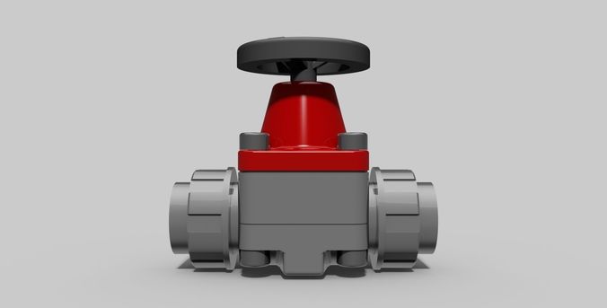 40mm - PVC Diaphragm valve SC sockets - Autodesk Inventor 3D model