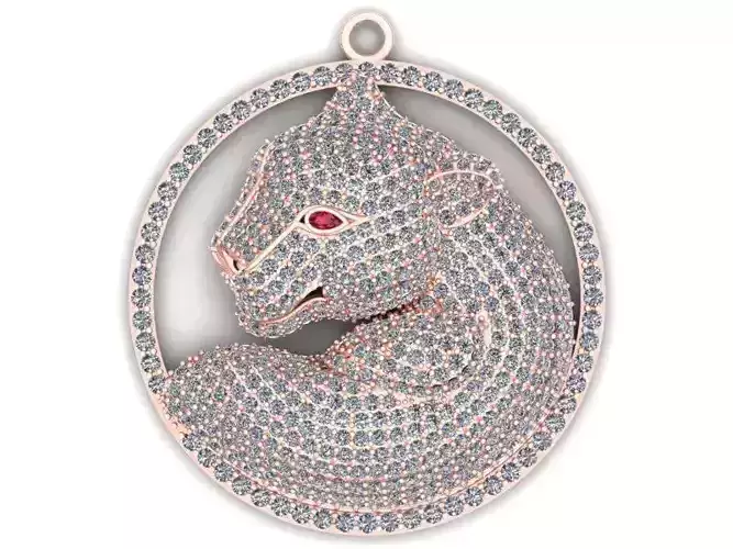 Leopard pendant - Mens diamond pendant - N6536