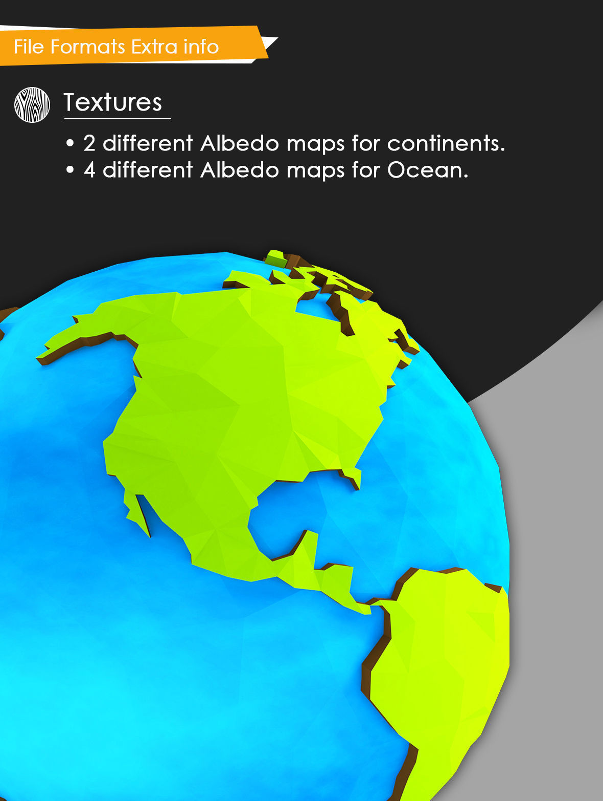 Low Poly Earth in polygon style Low-poly 3D model_4