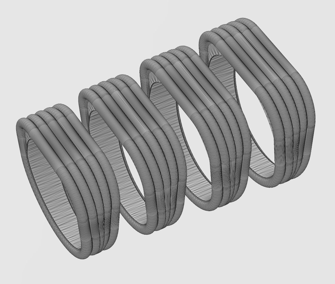 Rectangular rounded wire signet ring US sizes 6 to 9 3D model 3D ...