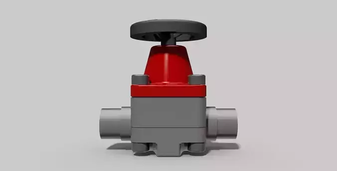 50mm - PVC Diaphragm valve SC spigots - Autodesk Inventor