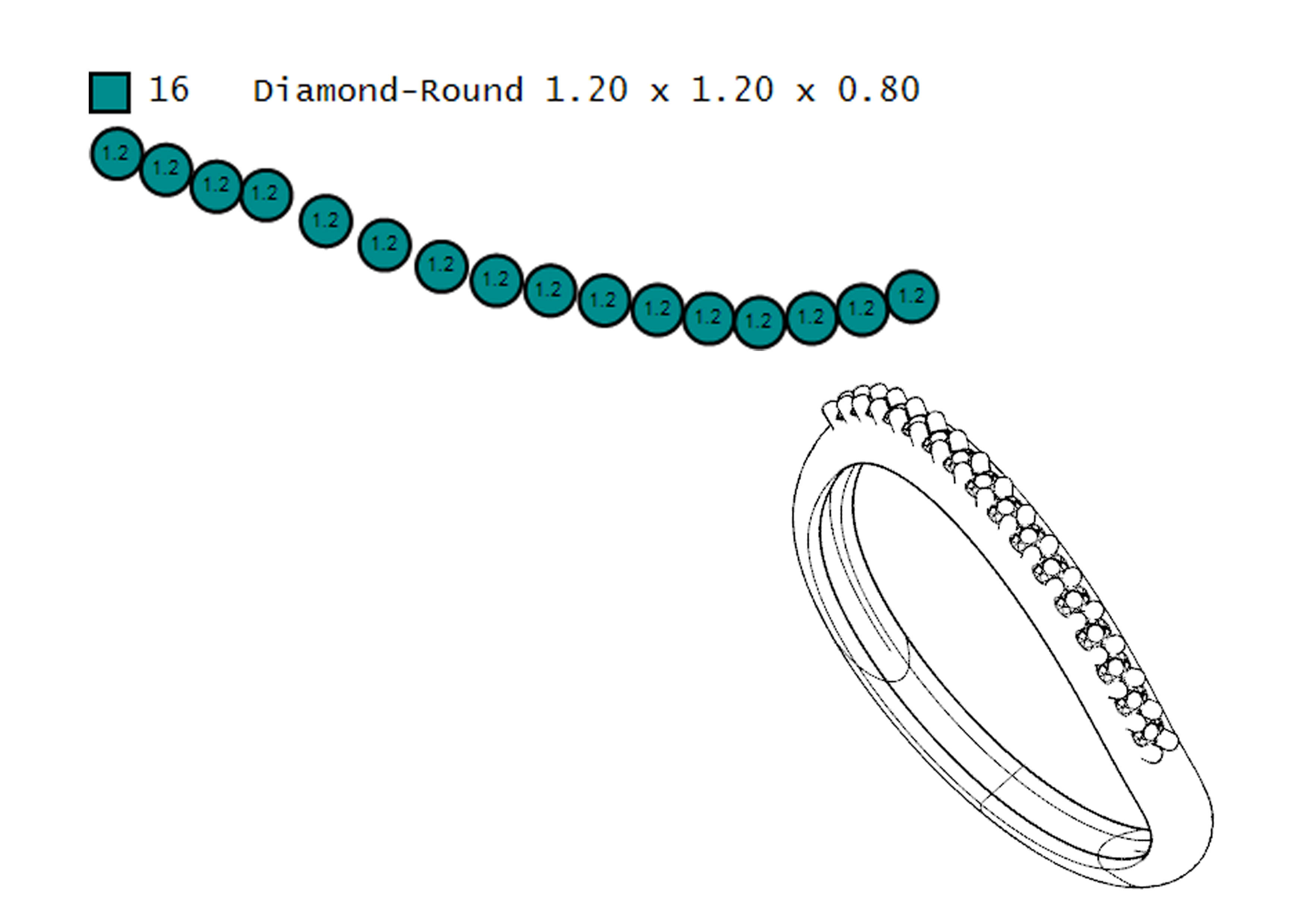 Ring and ring back with flower 3D print model_12