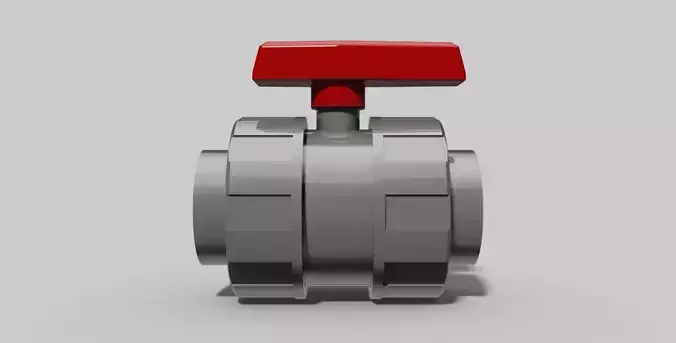 50mm - PVC Ball valve SC sockets NO - Autodesk Inventor