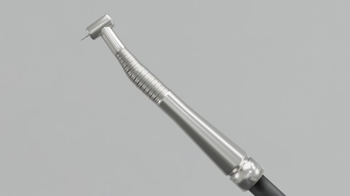 Dental Drill 3D model - mouth - forceps - teeth Low-poly 3D model_2