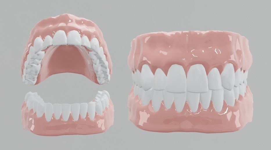 Dental Drill 3D model - mouth - forceps - teeth Low-poly 3D model_1