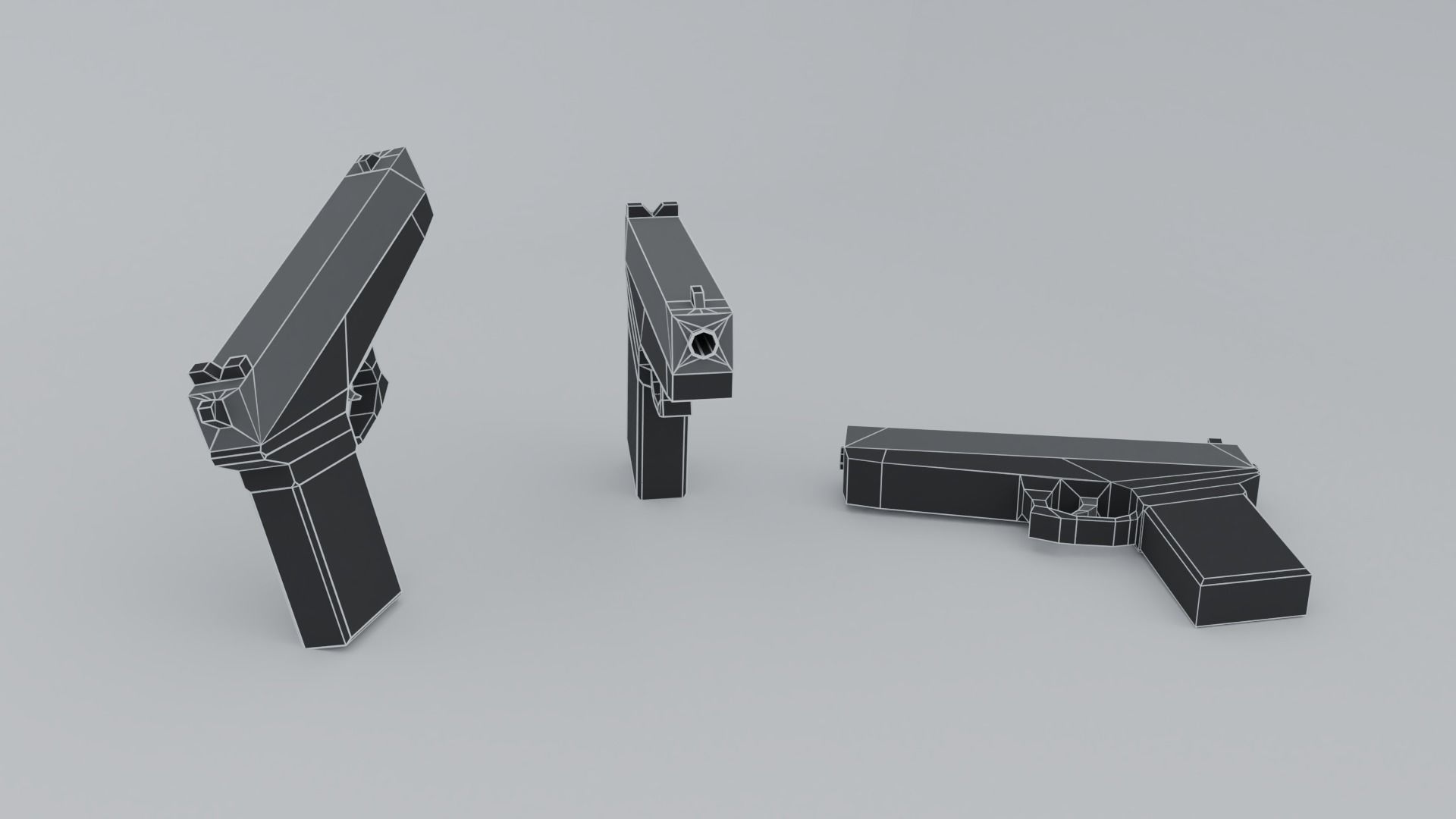Low Poly Gun Free low-poly 3D model_3