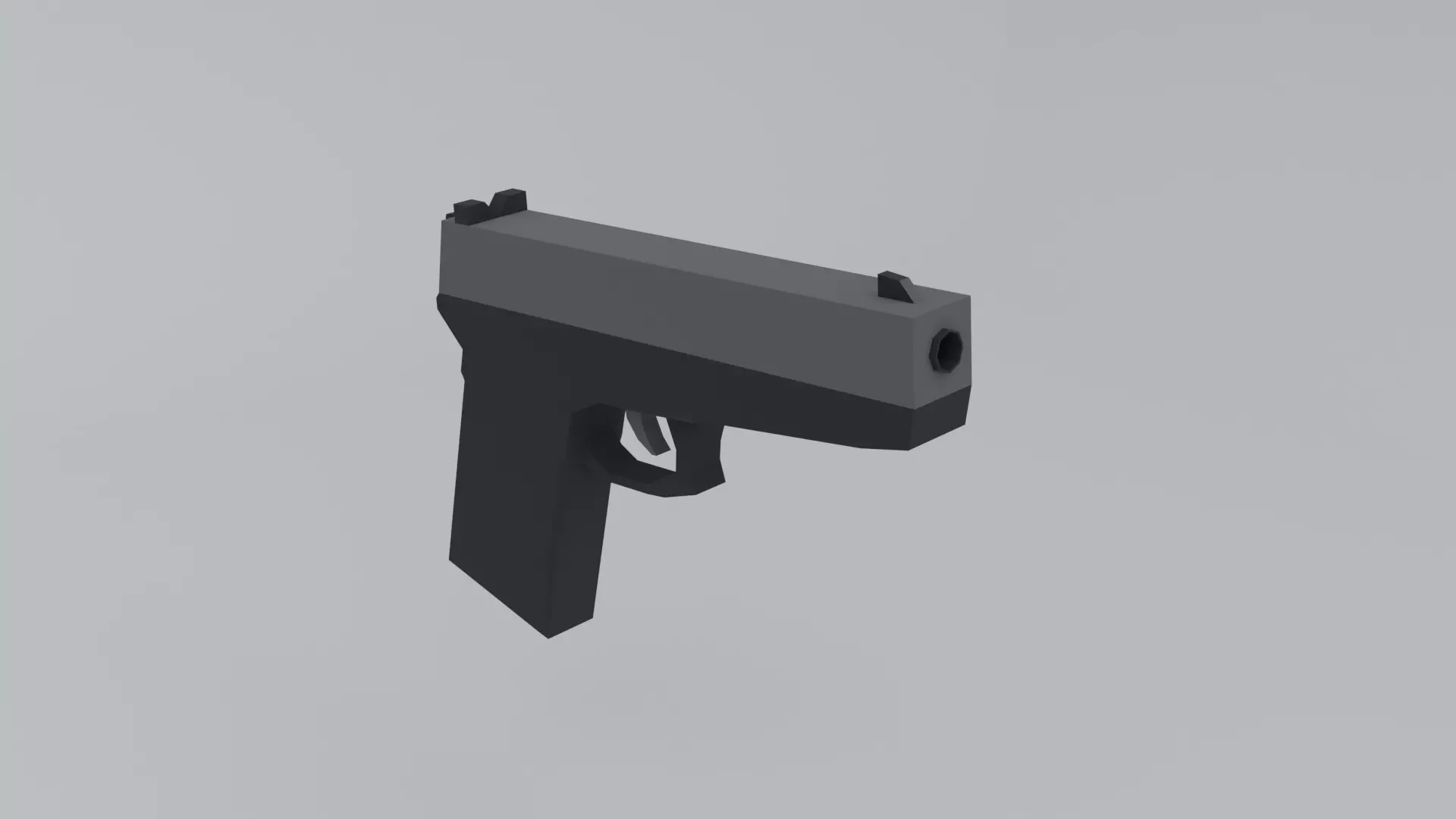 Low Poly Gun Free low-poly 3D model_0