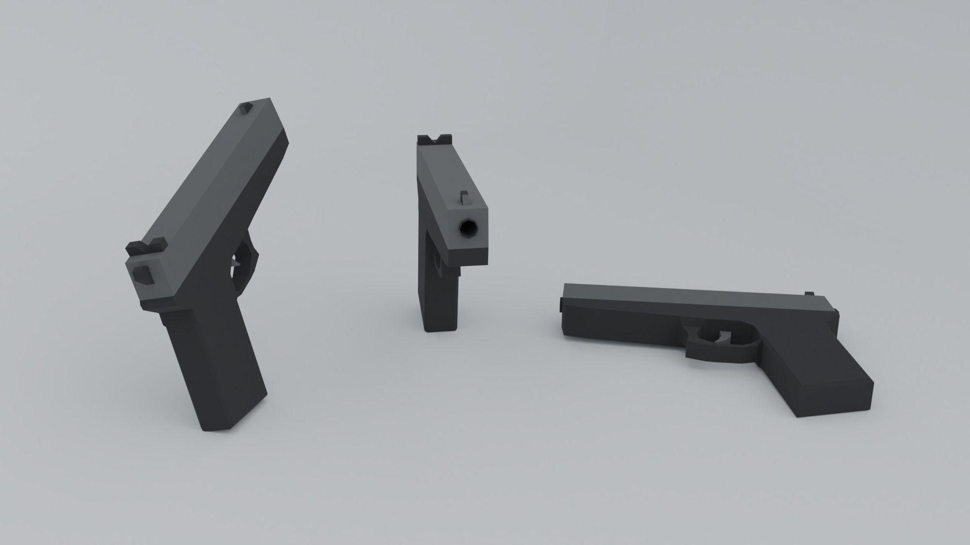 Low Poly Gun Free low-poly 3D model_2