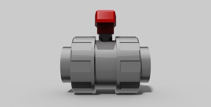 50mm - PVC Ball valve SC sockets NC - Autodesk Inventor 3D model