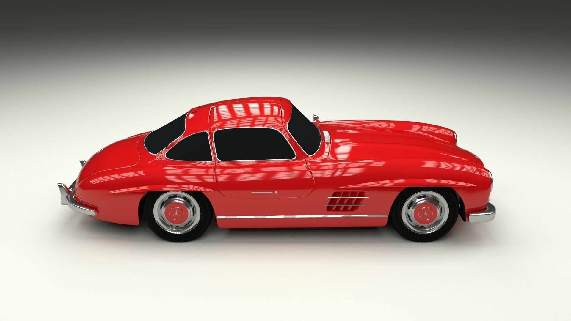 Rigged Mercedes 300SL W198 HDRI 3D model_11
