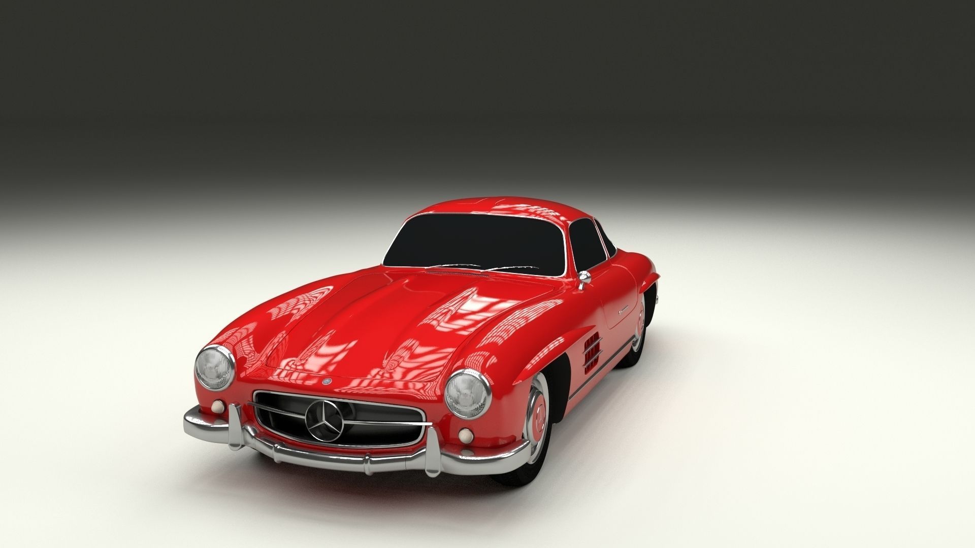 Rigged Mercedes 300SL W198 HDRI 3D model_43
