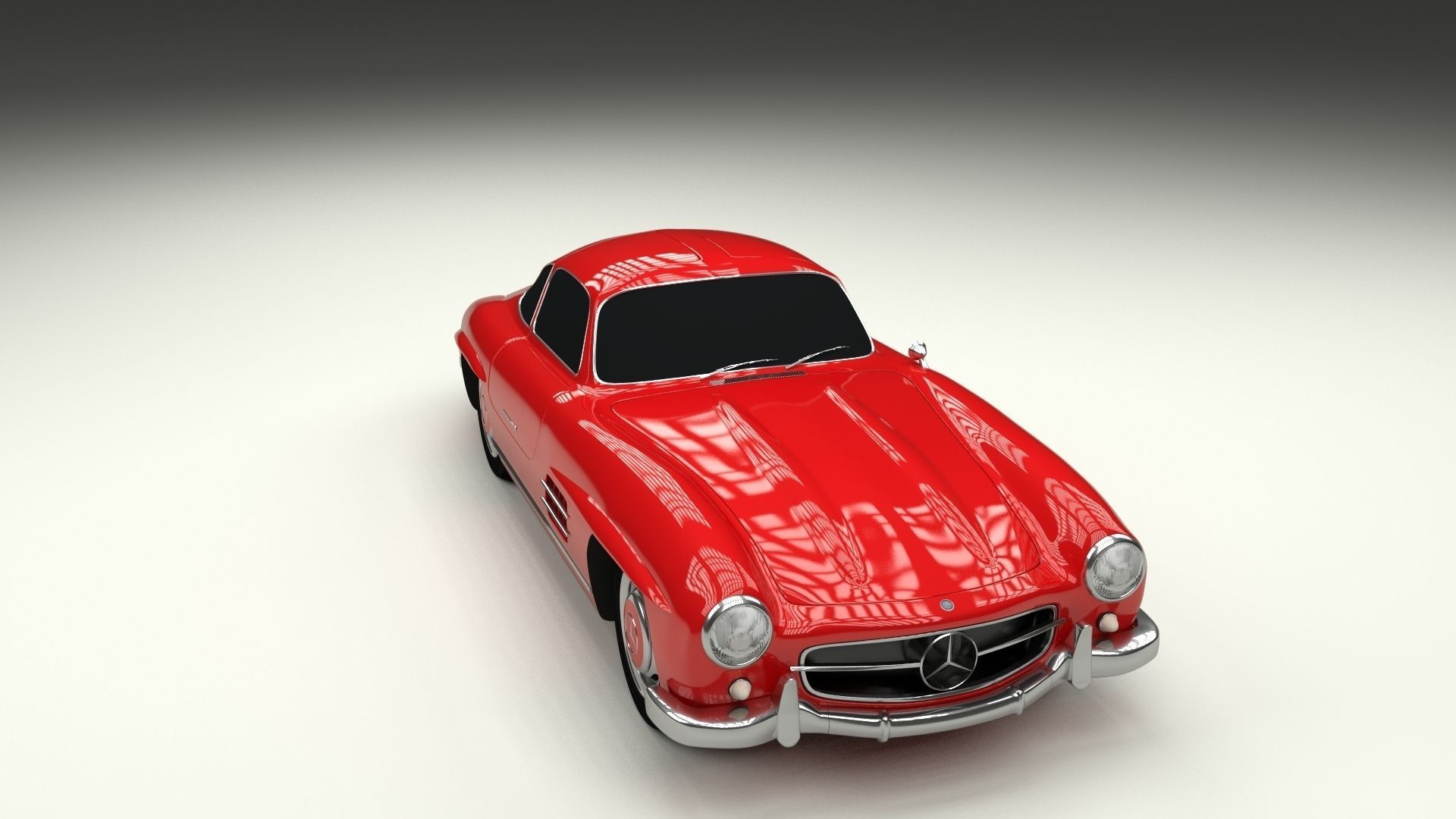 Rigged Mercedes 300SL W198 HDRI 3D model_12