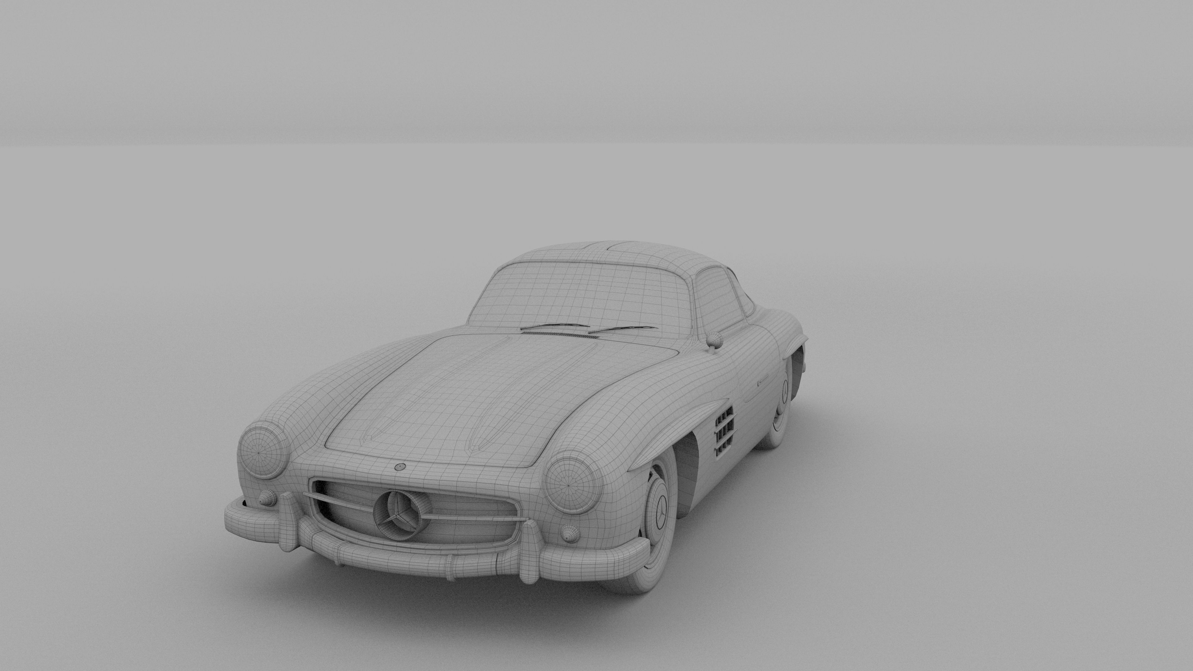 Rigged Mercedes 300SL W198 HDRI 3D model_15