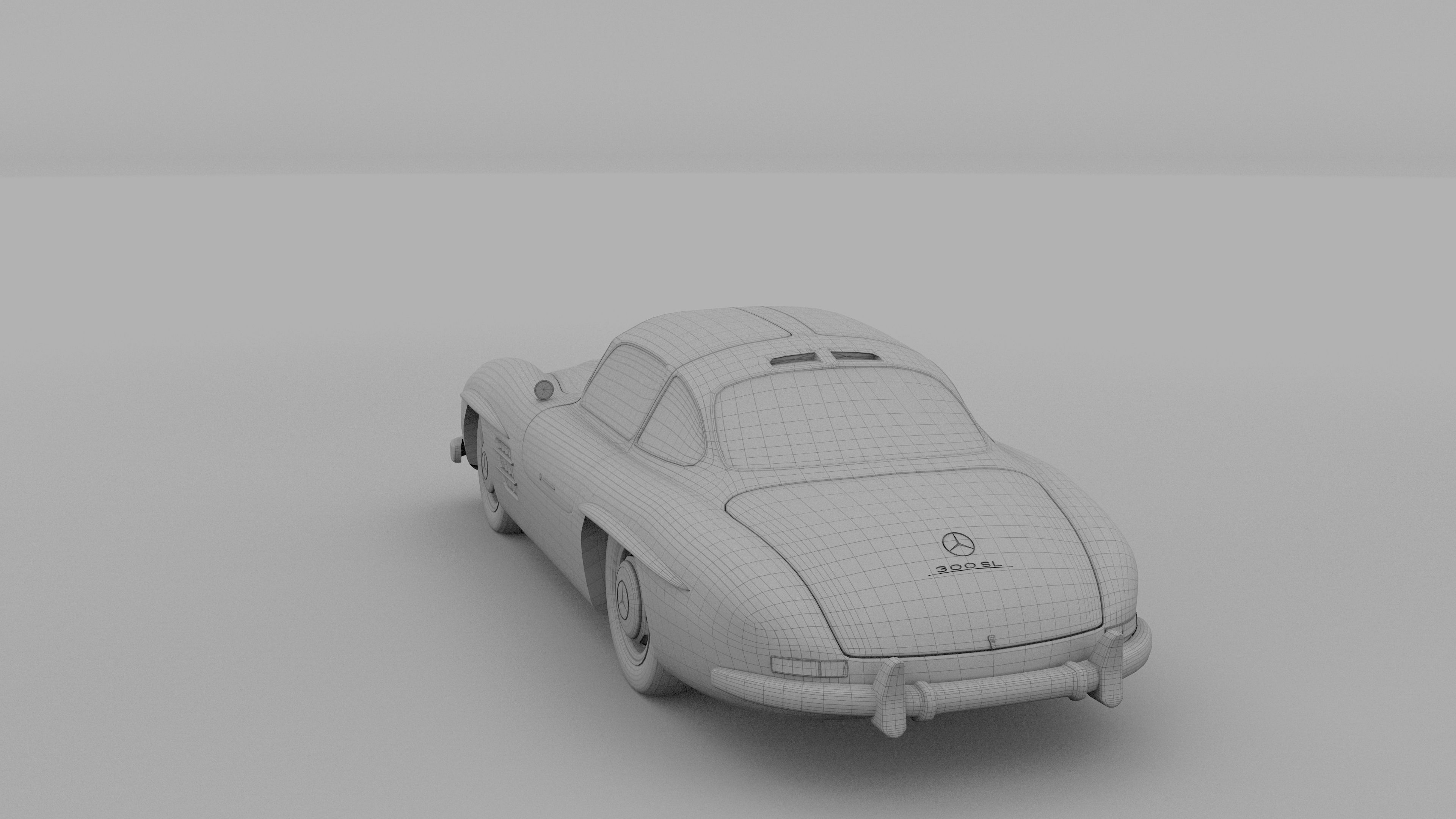 Rigged Mercedes 300SL W198 HDRI 3D model_17