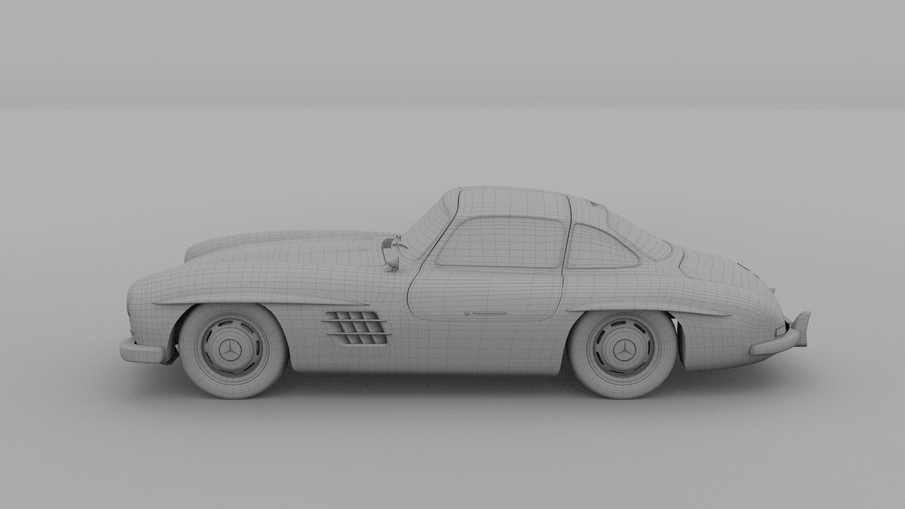 Rigged Mercedes 300SL W198 HDRI 3D model_14