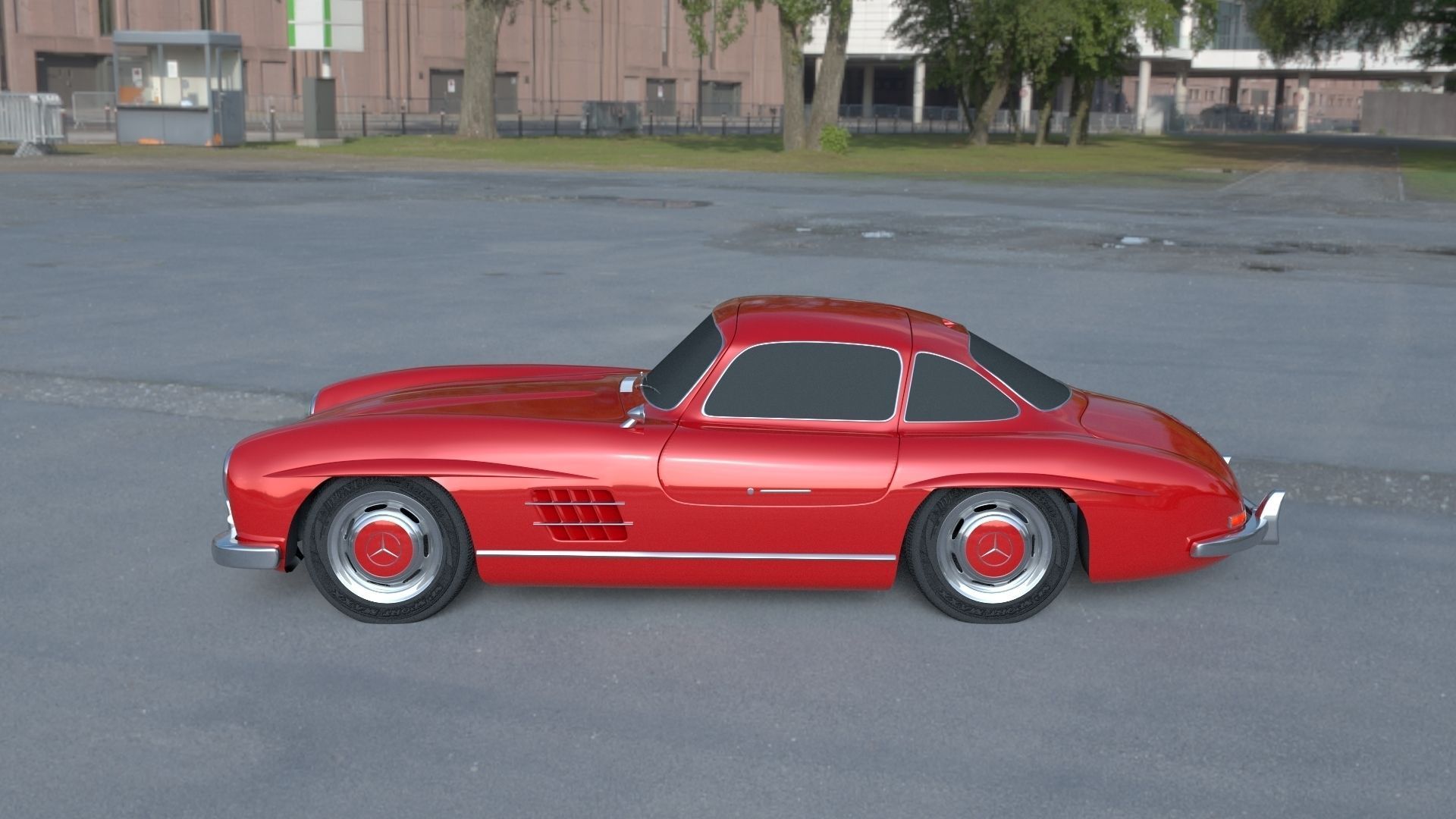 Rigged Mercedes 300SL W198 HDRI 3D model_39