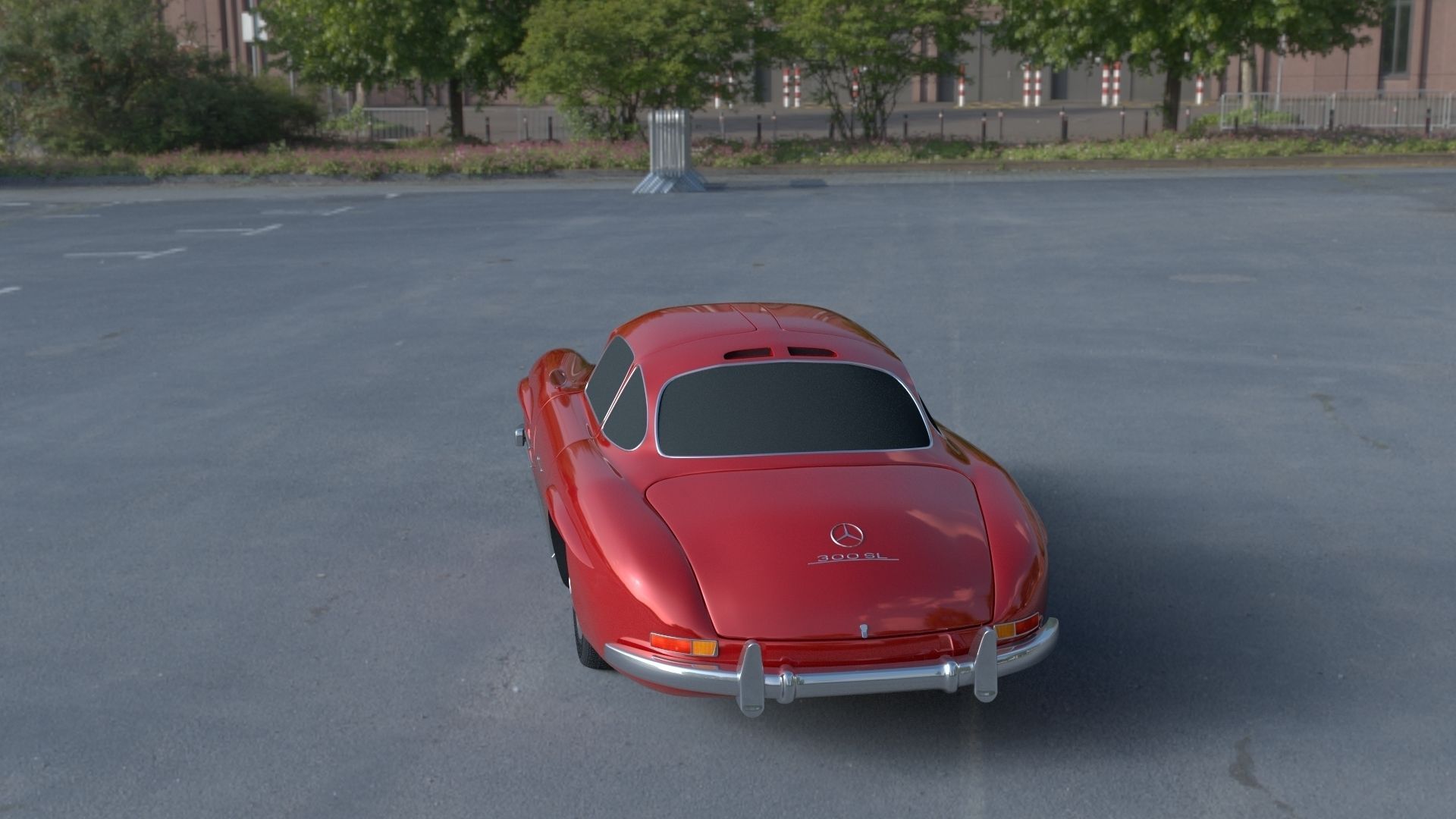 Rigged Mercedes 300SL W198 HDRI 3D model_31