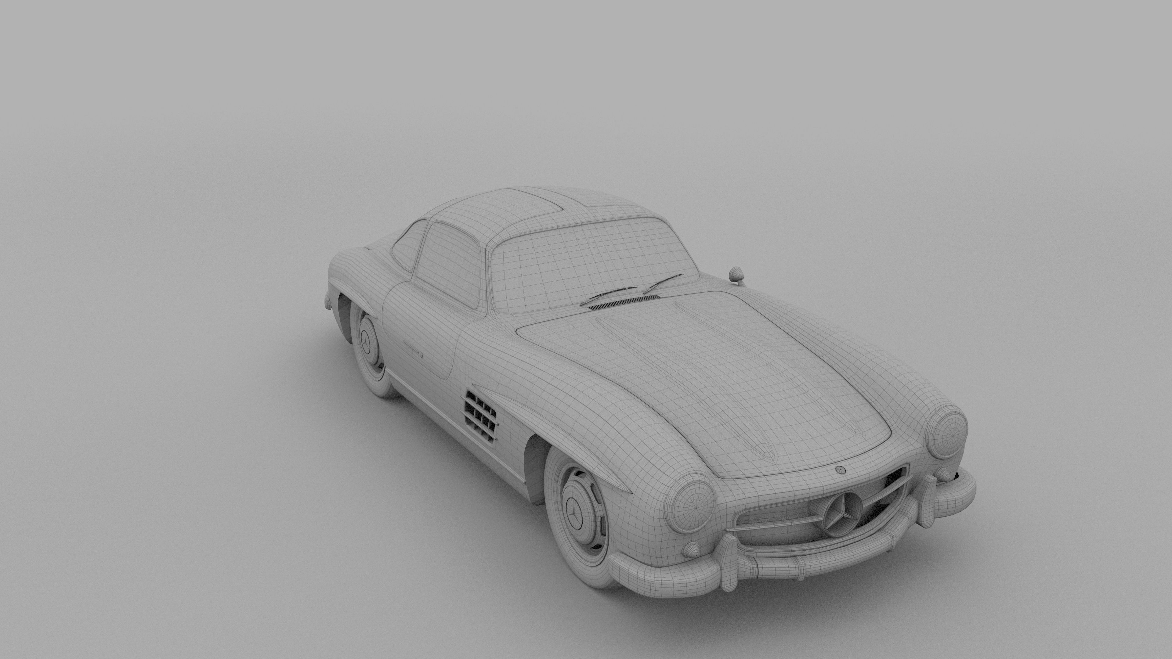 Rigged Mercedes 300SL W198 HDRI 3D model_32