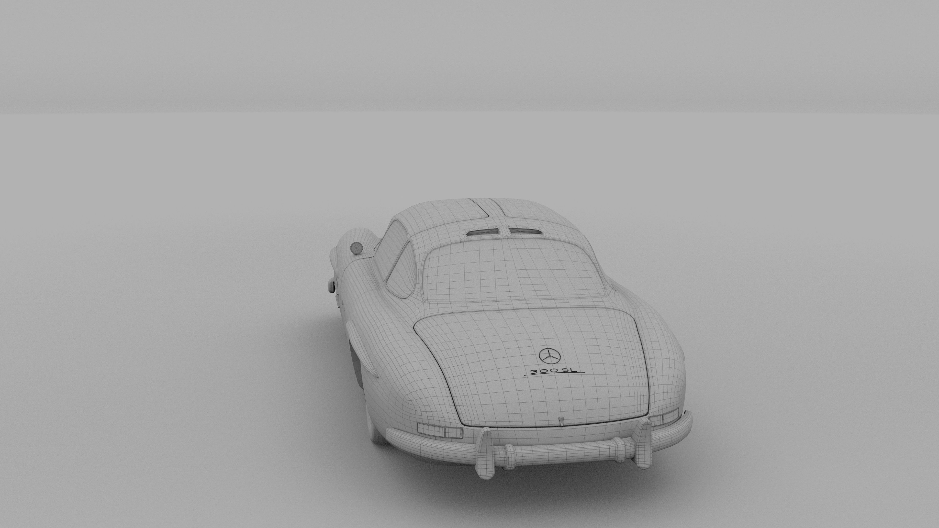 Rigged Mercedes 300SL W198 HDRI 3D model_16