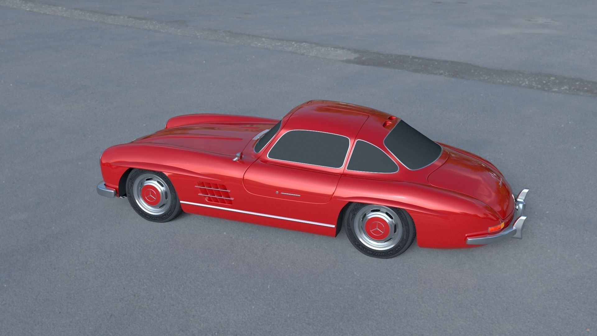 Rigged Mercedes 300SL W198 HDRI 3D model_42