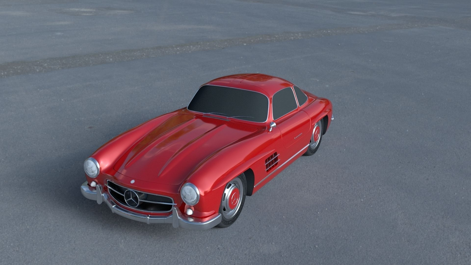 Rigged Mercedes 300SL W198 HDRI 3D model_41