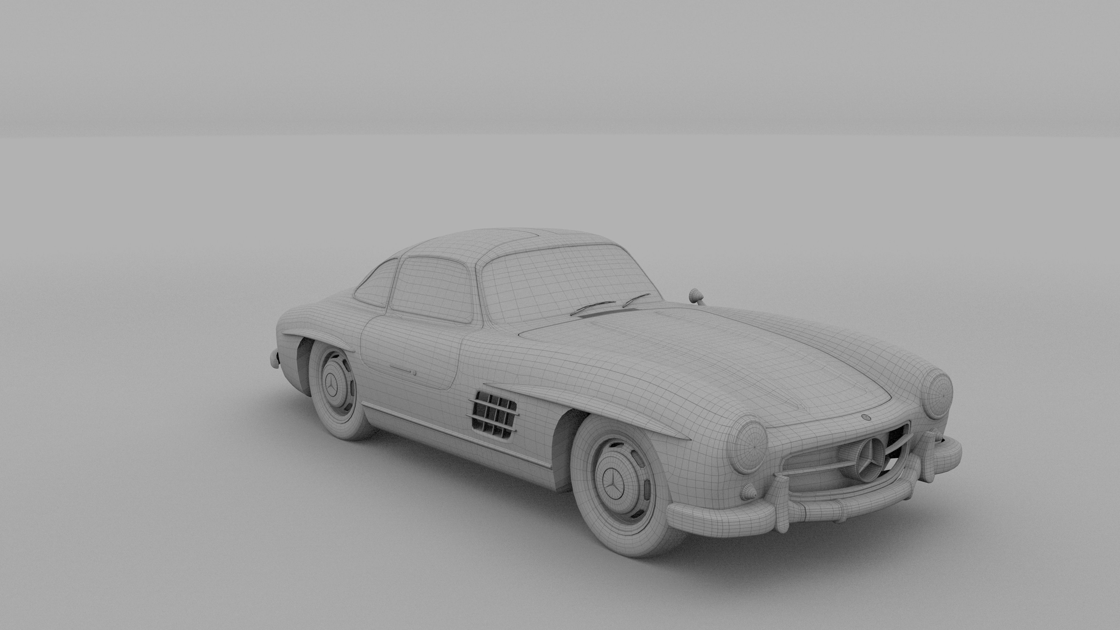 Rigged Mercedes 300SL W198 HDRI 3D model_22