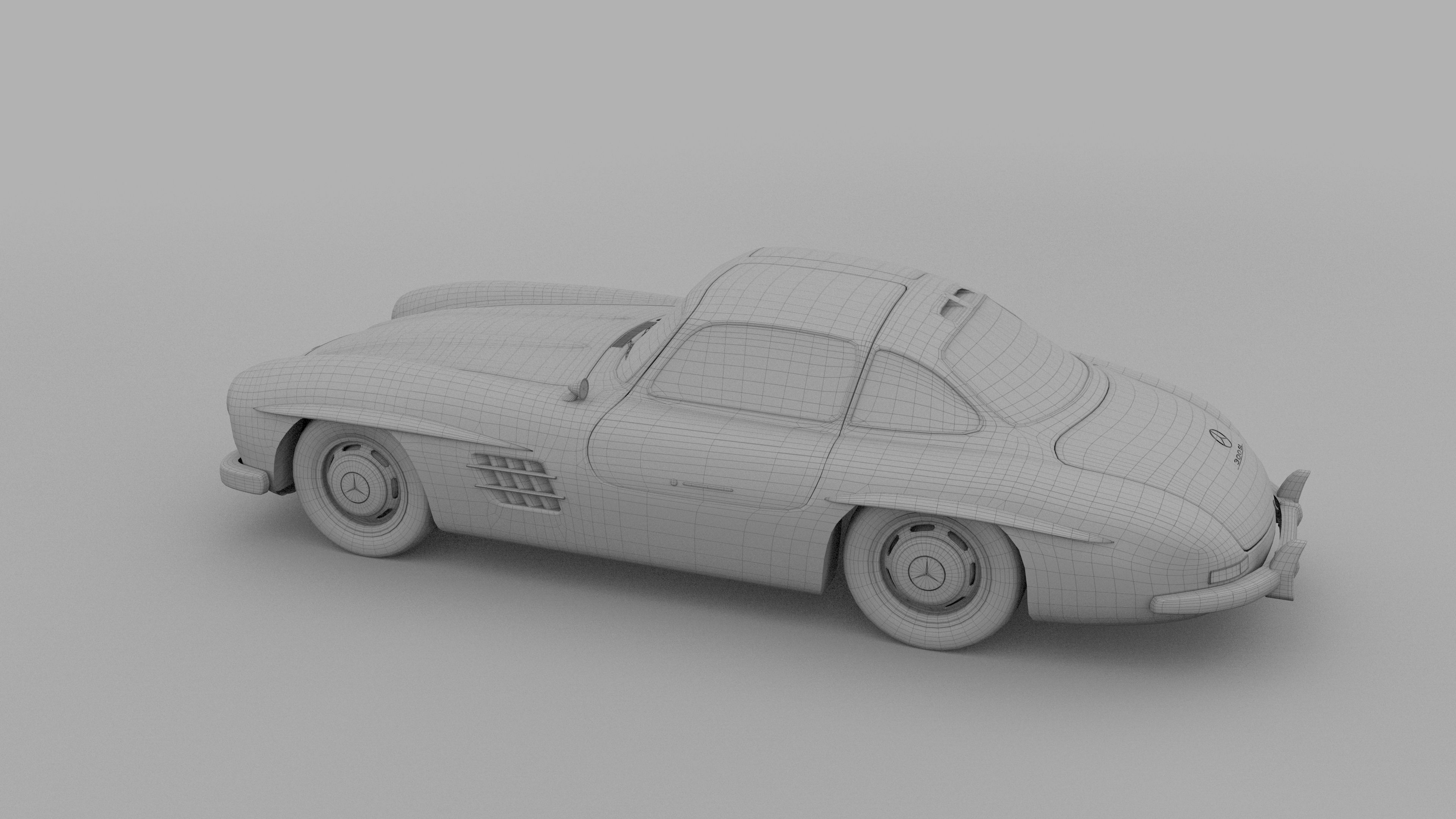 Rigged Mercedes 300SL W198 HDRI 3D model_23