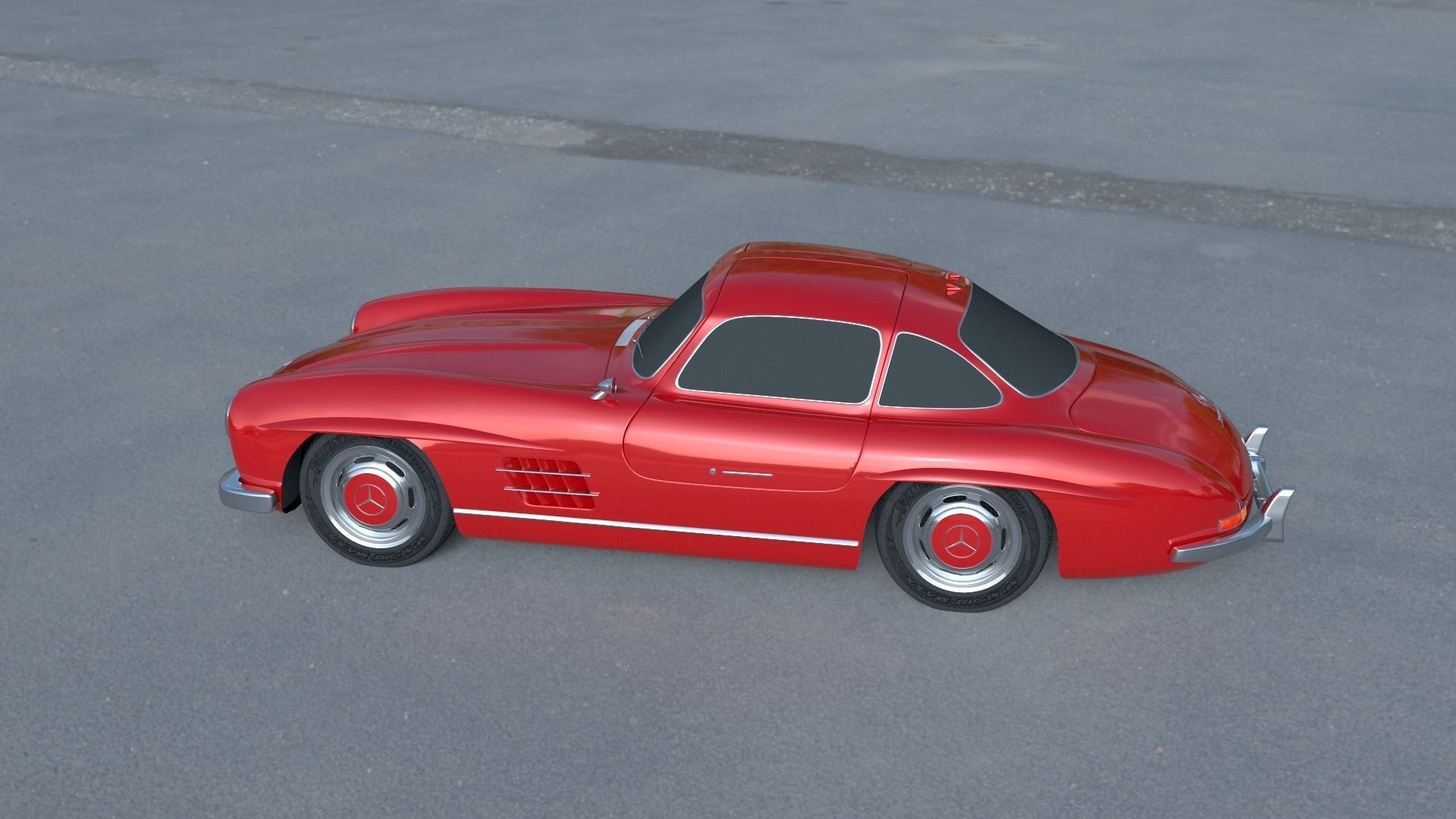 Rigged Mercedes 300SL W198 HDRI 3D model_27