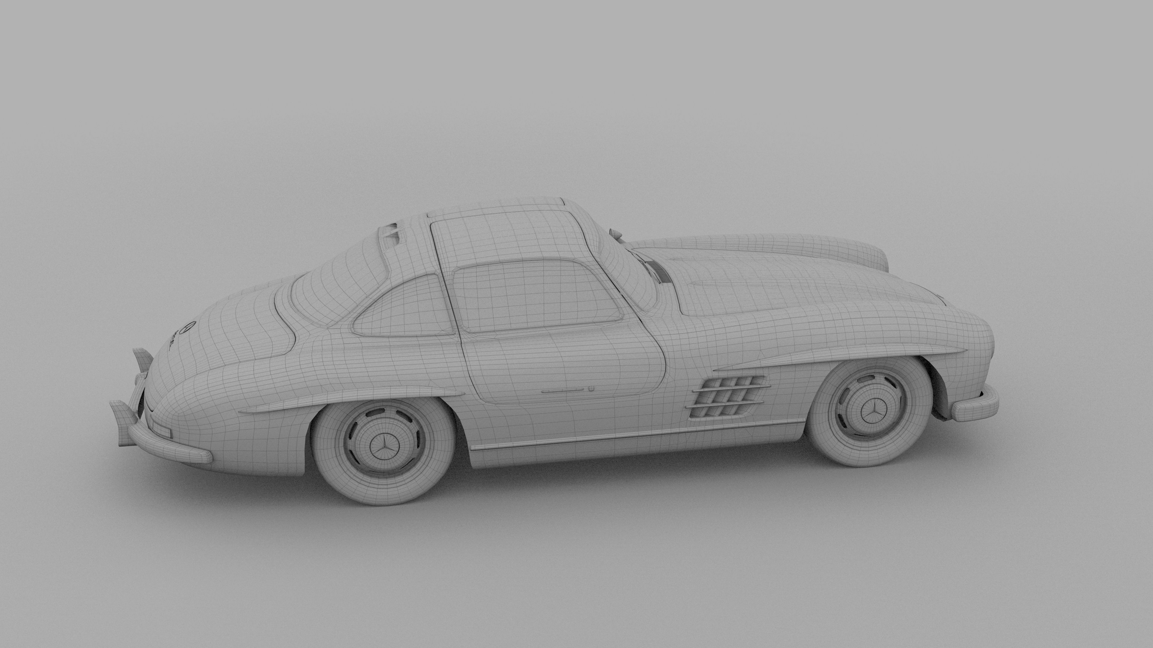 Rigged Mercedes 300SL W198 HDRI 3D model_35
