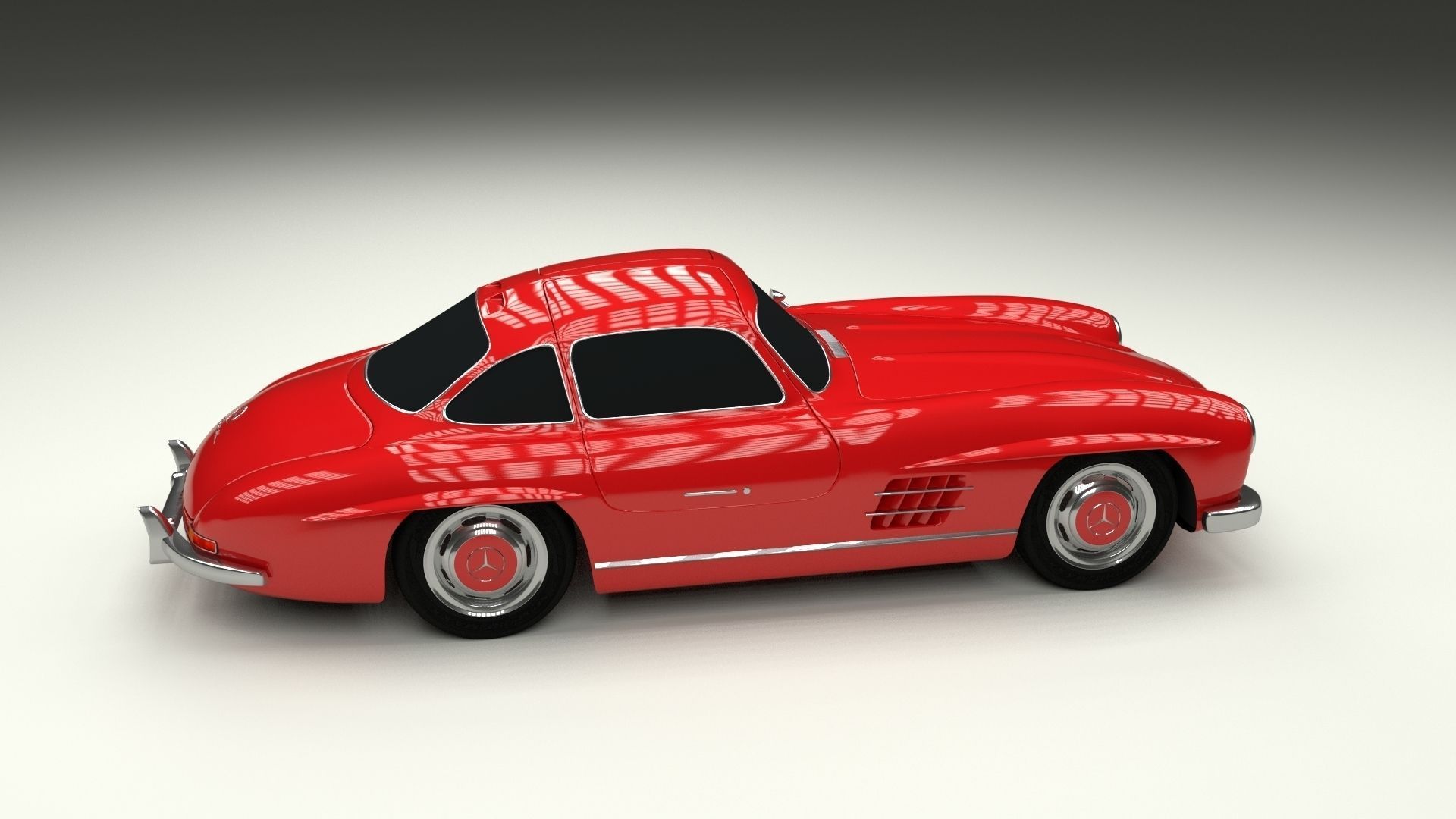 Rigged Mercedes 300SL W198 HDRI 3D model_7