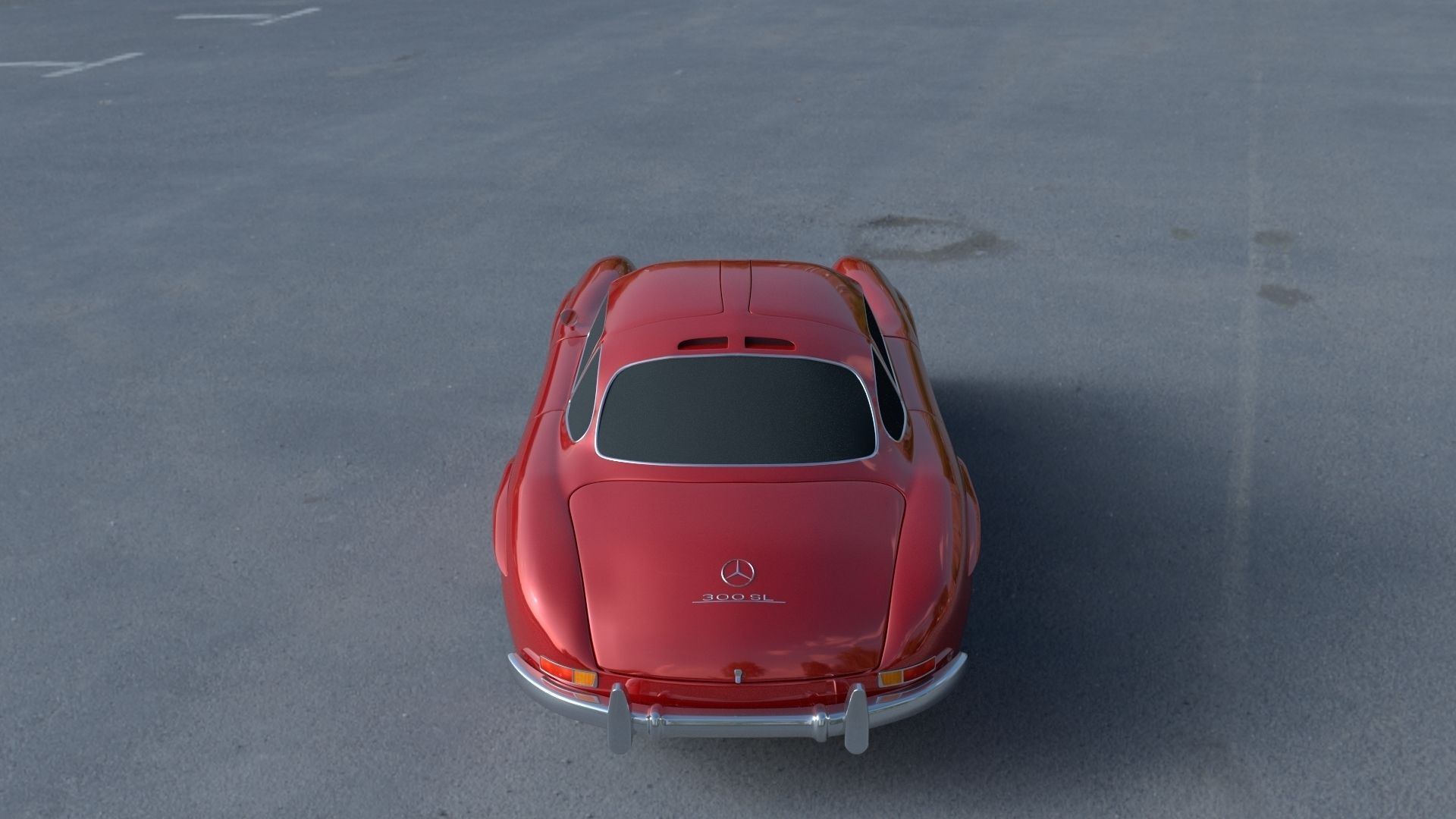 Rigged Mercedes 300SL W198 HDRI 3D model_38